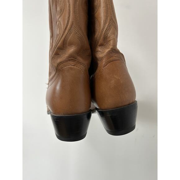 Justin Boots Brown Western Cowgirl Womens Size 7.5 B Leather Boho Basics - Picture 7 of 13